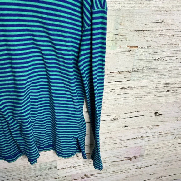 J crew blue green striped long sleeve size xs - Picture 3 of 7